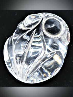 Steuben Crystal - 1974 Bubble-Eyed Frog Hand Cooler / Paperweight